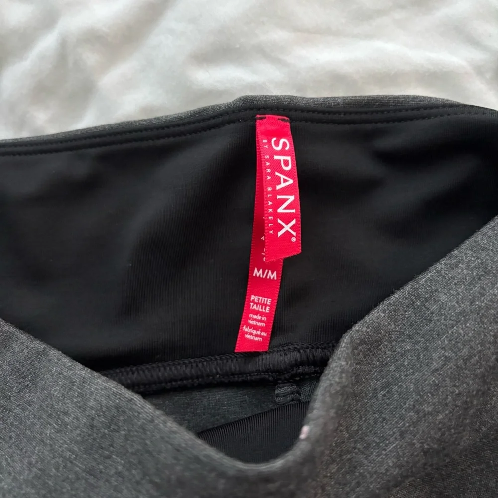 Spanx Ponte Ankle High Waist Grey Heather Pull On Leggings Size Petite M